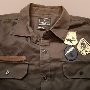 MARC ECHO VINTAGE PATCHED COLLARED SHIRT (L)